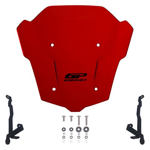 GP Kompozit Honda CB650R E-CLUTCH 2025-2026 Uyumlu Ön Cam Kırmızı