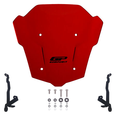 GP Kompozit Honda CB650R E-CLUTCH 2025-2026 Uyumlu Ön Cam Kırmızı