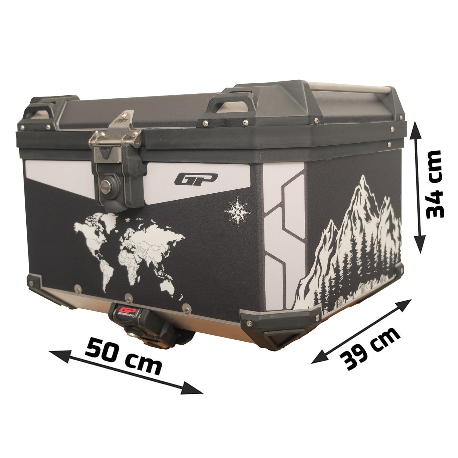 GP Kompozit DSN04 Universal 45 lt Desenli Alüminyum Motosiklet Çantası