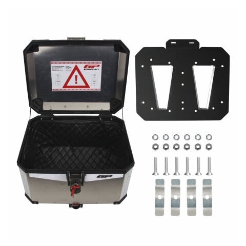 GP Kompozit Universal 45 lt Alüminyum Motosiklet Çantası Gri