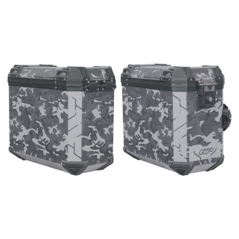 GP Kompozit DSN01 Universal 40 lt x 2 Desenli Alüminyum Motosiklet Yan Çanta Seti