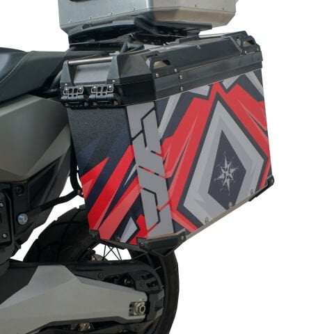 GP Kompozit DSN10 Universal 40 lt x 2 Desenli Alüminyum Motosiklet Yan Çanta Seti