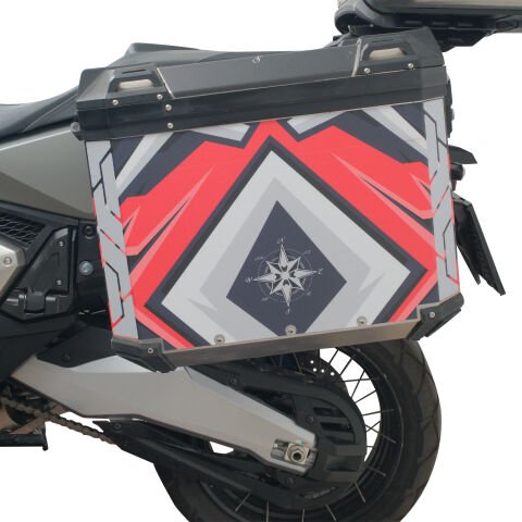 GP Kompozit DSN10 Universal 40 lt x 2 Desenli Alüminyum Motosiklet Yan Çanta Seti