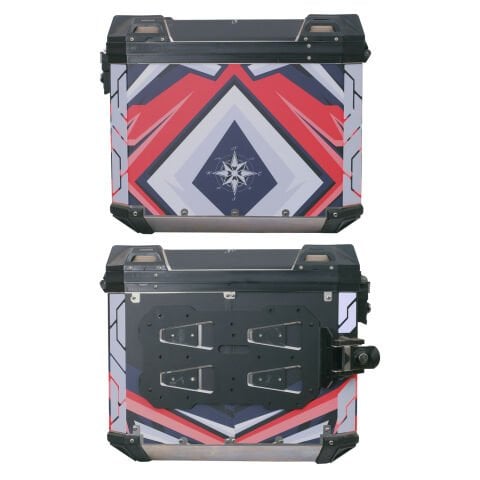 GP Kompozit DSN10 Universal 40 lt x 2 Desenli Alüminyum Motosiklet Yan Çanta Seti