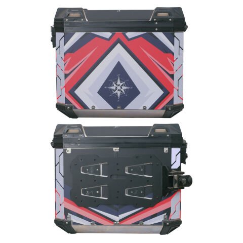 GP Kompozit DSN10 Universal 40 lt x 2 Desenli Alüminyum Motosiklet Yan Çanta Seti