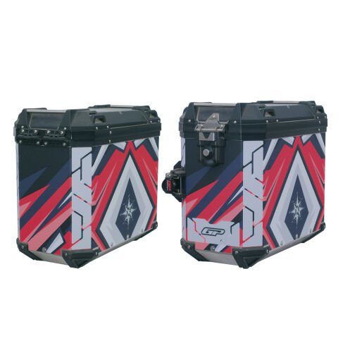 GP Kompozit DSN10 Universal 40 lt x 2 Desenli Alüminyum Motosiklet Yan Çanta Seti