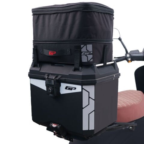 GP Kompozit Universal 33 lt Plastik ve Kumaş Motosiklet Çanta Seti Siyah