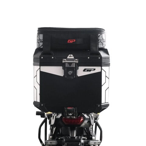 GP Kompozit Universal 37 lt Alüminyum ve Kumaş Motosiklet Çanta Seti Gri