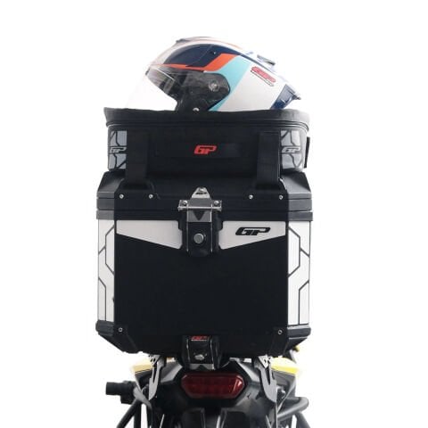 GP Kompozit Universal 37 lt Alüminyum ve Kumaş Motosiklet Çanta Seti Gri