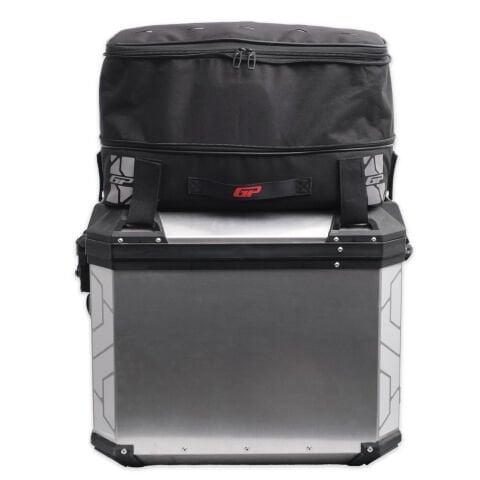 GP Kompozit Universal 40 lt x 2 Alüminyum ve Kumaş Motosiklet Yan Çanta Seti Gri