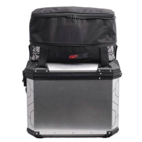 GP Kompozit Universal 40 lt x 2 Alüminyum ve Kumaş Motosiklet Yan Çanta Seti Gri