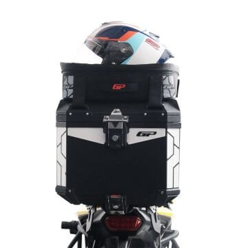GP Kompozit Universal 37 lt Alüminyum ve Kumaş Motosiklet Çanta Seti Siyah