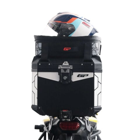 GP Kompozit Universal 37 lt Alüminyum ve Kumaş Motosiklet Çanta Seti Siyah