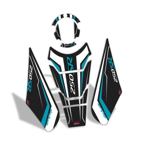 GP Kompozit CF Moto 250 SR 2020-2026 Uyumlu Tank Pad Seti Turkuaz