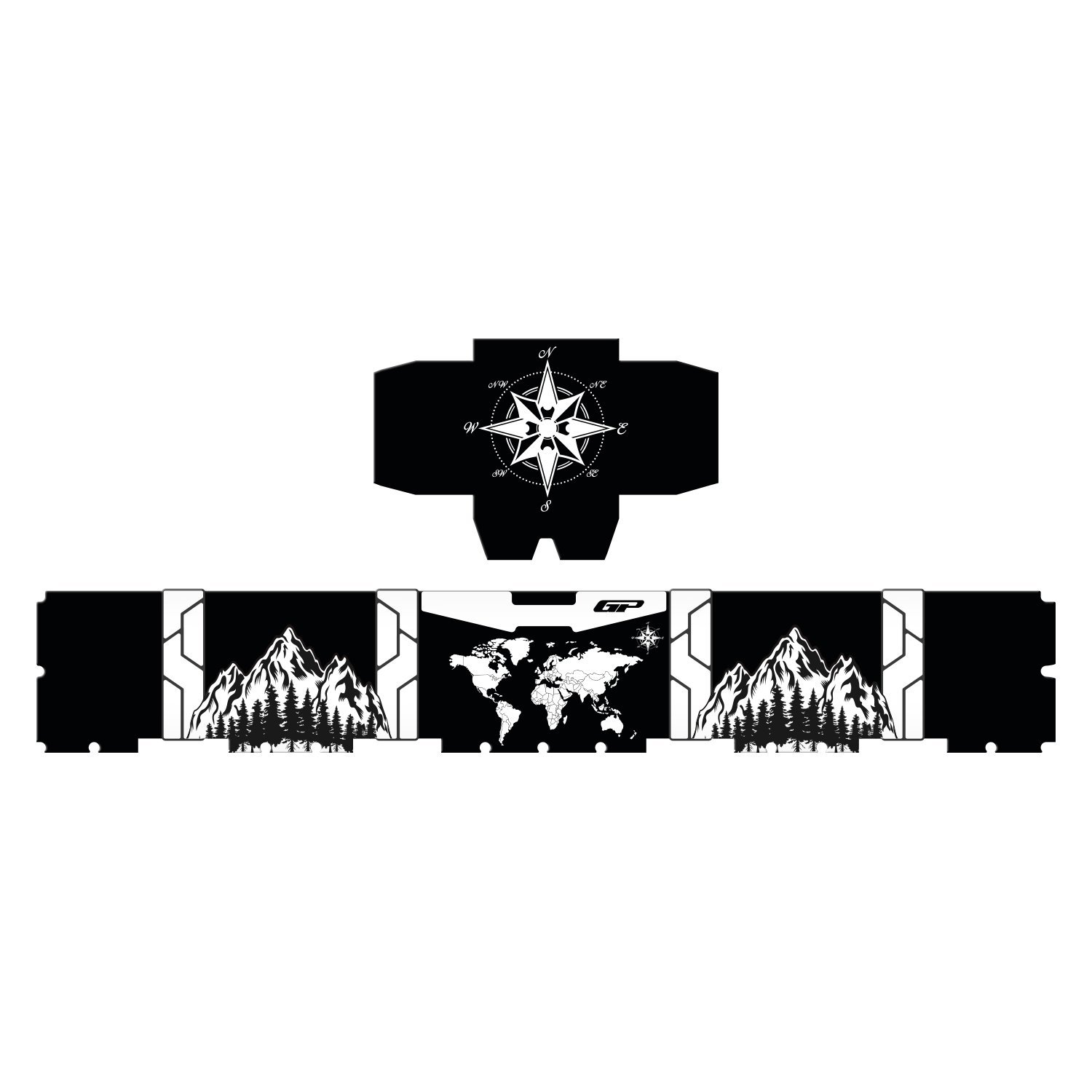 GP Kompozit DSN04 45 lt Alüminyum Motosiklet Çanta Uyumlu Sticker