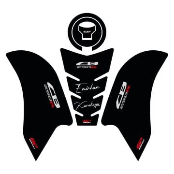 GP Kişiye Özel Honda CB 250 R 2017-2024 Uyumlu Tank Pad Seti Siyah