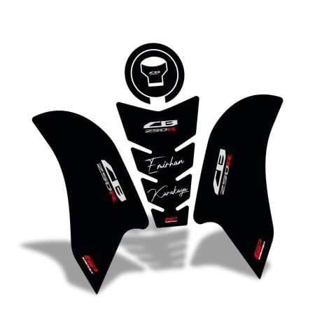 GP Kişiye Özel Honda CB 250 R 2017-2024 Uyumlu Tank Pad Seti Siyah
