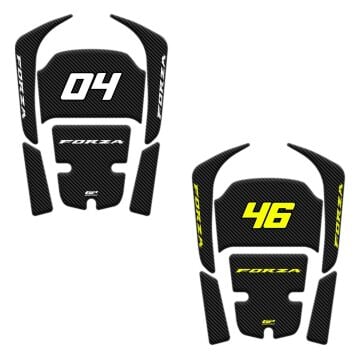 GP Kişiye Özel Honda Forza 250 2018-2025 Uyumlu Numaralı Tank Pad Karbon YEŞİL