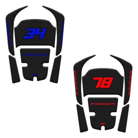 GP Kişiye Özel Honda Forza 250 2018-2025 Uyumlu Numaralı Tank Pad Karbon