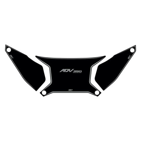 GP Kompozit Honda ADV 350 2023-2026 Uyumlu Damlasız Çanta Üstü Sticker Siyah-Gri