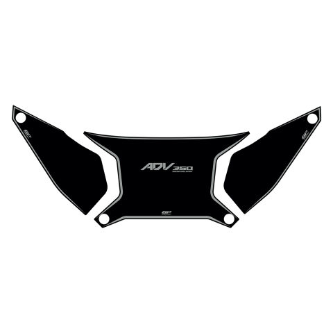 GP Kompozit Honda ADV 350 2023-2026 Uyumlu Damlasız Çanta Üstü Sticker Siyah-Gri