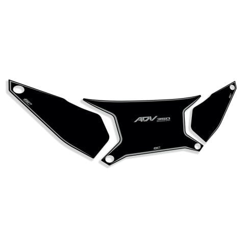GP Kompozit Honda ADV 350 2023-2026 Uyumlu Damlasız Çanta Üstü Sticker Siyah-Gri
