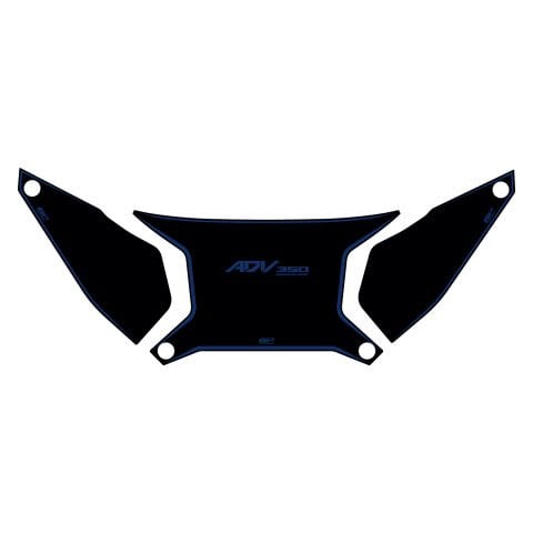 GP Kompozit Honda ADV 350 2023-2026 Uyumlu Damlasız Çanta Üstü Sticker Siyah-Mavi