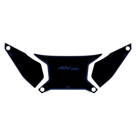 GP Kompozit Honda ADV 350 2023-2026 Uyumlu Damlasız Çanta Üstü Sticker Siyah-Mavi