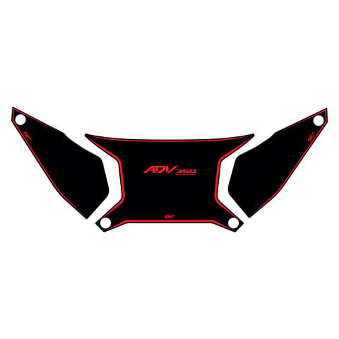 GP Kompozit Honda ADV 350 2023-2026 Uyumlu Damlasız Çanta Üstü Sticker Siyah-Kırmızı