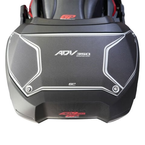 GP Kompozit Honda ADV 350 2023-2026 Uyumlu Damlasız Çanta Üstü Sticker Siyah-Kırmızı