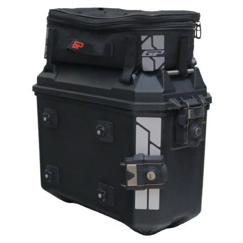 GP Kompozit Universal 26 lt x 2 Plastik ve Kumaş Motosiklet Yan Çanta Seti Siyah