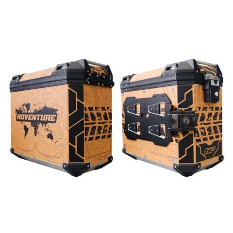 GP Kompozit DSN03 Universal 40 lt x 2 Desenli Alüminyum Motosiklet Yan Çanta Seti