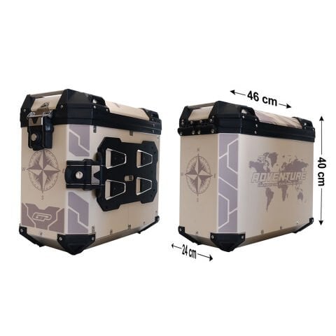 GP Kompozit DSN02 Universal 40 lt x 2 Desenli Alüminyum Motosiklet Yan Çanta Seti