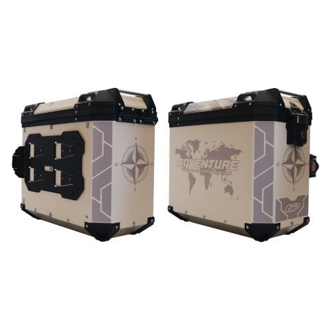 GP Kompozit DSN02 Universal 40 lt x 2 Desenli Alüminyum Motosiklet Yan Çanta Seti