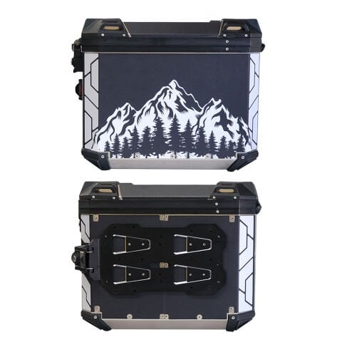 GP Kompozit DSN04 Universal 40 lt x 2 Desenli Alüminyum Motosiklet Yan Çanta Seti