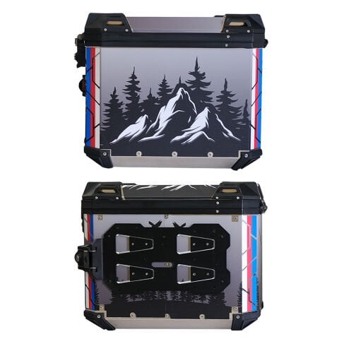 GP Kompozit DSN06 Universal 40 lt x 2 Desenli Alüminyum Motosiklet Yan Çanta Seti