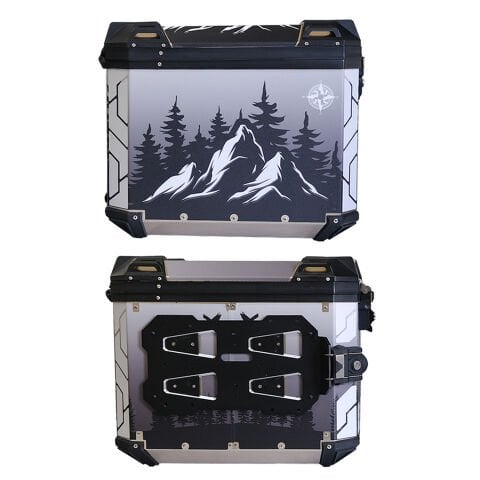 GP Kompozit DSN05 Universal 40 lt x 2 Desenli Alüminyum Motosiklet Yan Çanta Seti