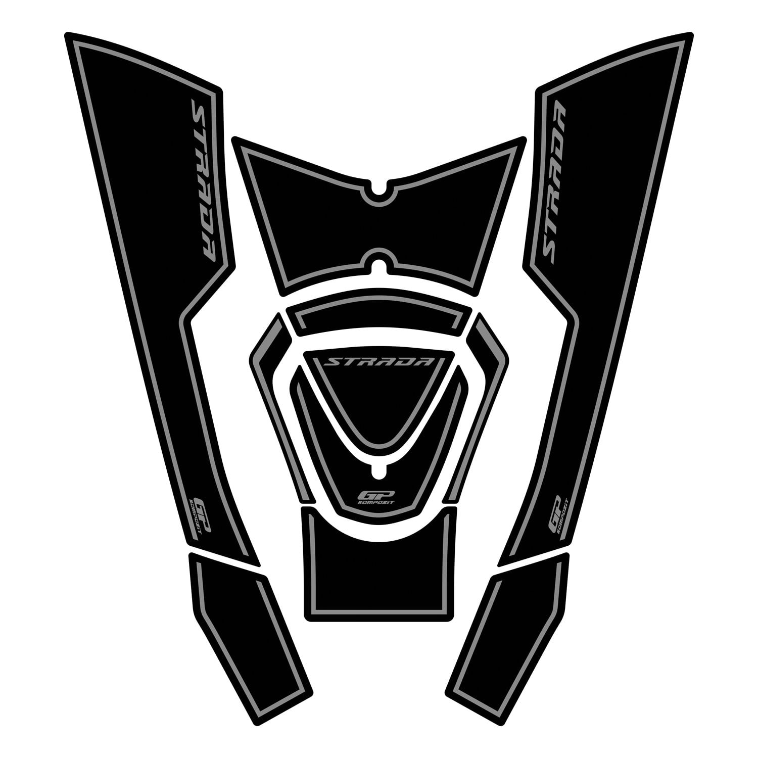 GP Kompozit Mondial Strada 125 2023-2025 Uyumlu Tank Pad Siyah-Gri