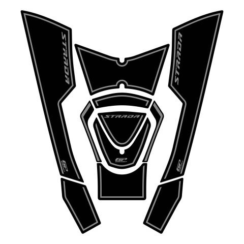 GP Kompozit Mondial Strada 125 2023-2025 Uyumlu Tank Pad Siyah-Gri