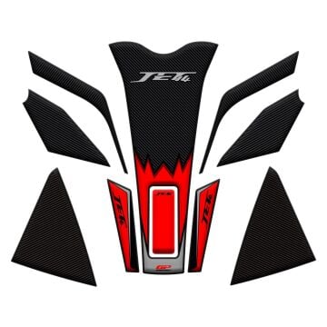 GP Kompozit SYM Jet 14 2017-2024 Uyumlu Tank Pad Seti Kırmızı