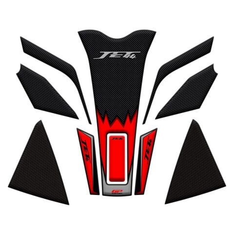 GP Kompozit SYM Jet 14 2017-2024 Uyumlu Tank Pad Seti Kırmızı