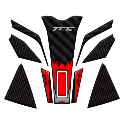 GP Kompozit SYM Jet 14 2017-2024 Uyumlu Tank Pad Seti Kırmızı