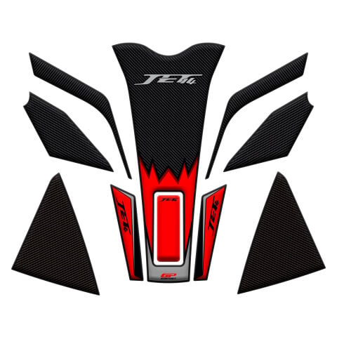 GP Kompozit SYM Jet 14 2017-2024 Uyumlu Tank Pad Seti Kırmızı
