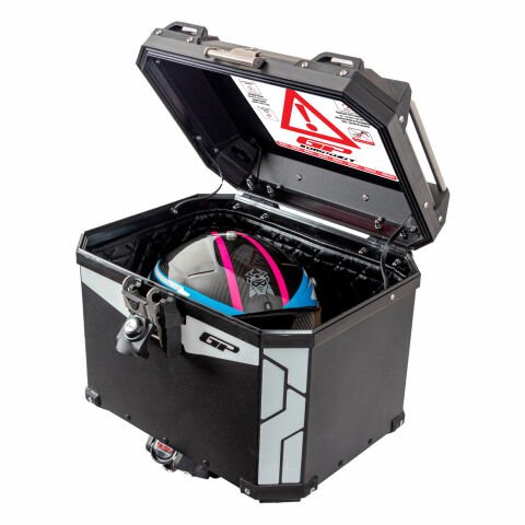 GP Kompozit Universal 37 lt Alüminyum Motosiklet Çantası Siyah