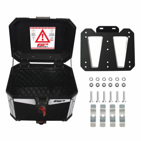 GP Kompozit Universal 37 lt Alüminyum Motosiklet Çantası Siyah