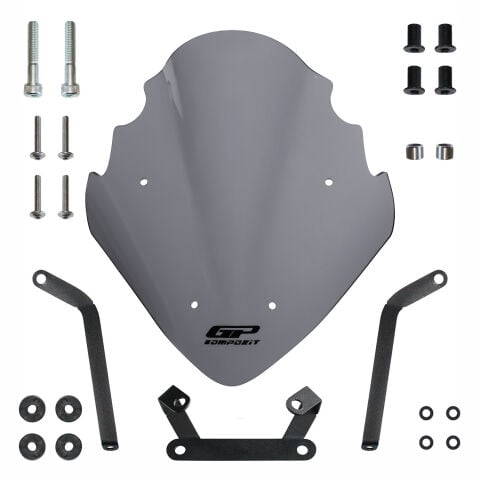 GP Kompozit Bajaj Pulsar NS 200 2011-2024 Uyumlu Ön Cam Gri