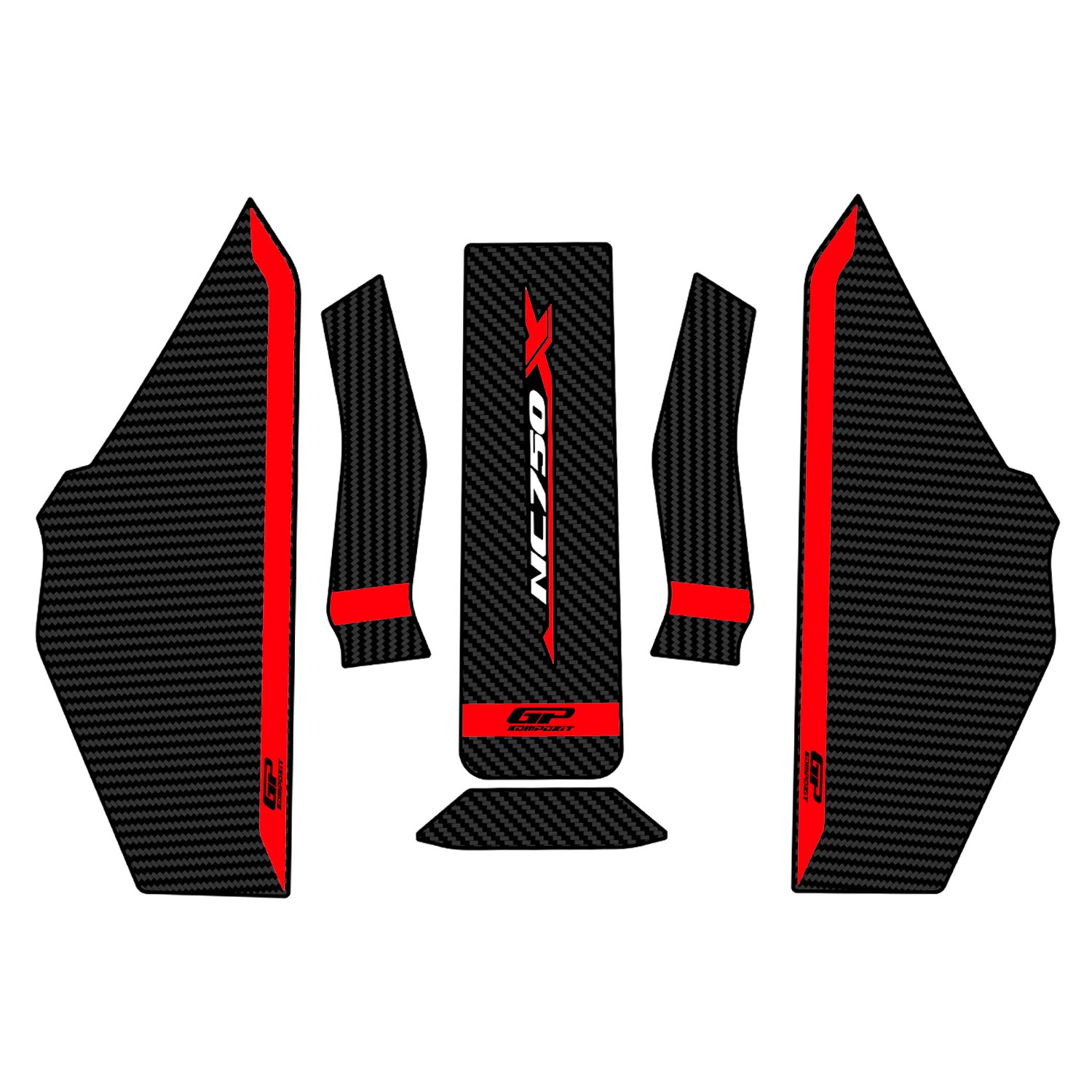 GP Kompozit Honda NC 750 X 2025-2026 Uyumlu Tank Pad Karbon-Kırmızı