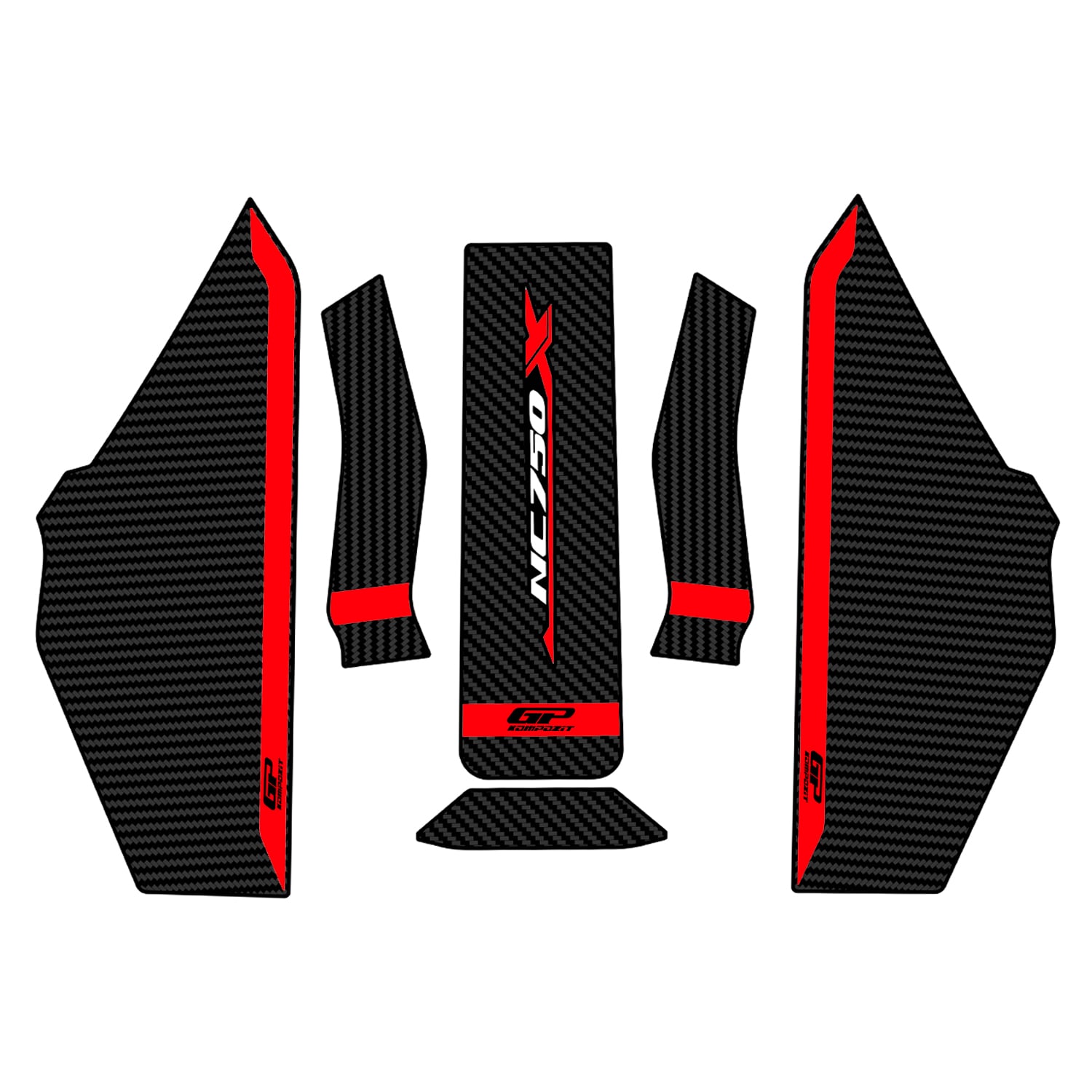 GP Kompozit Honda NC 750 X 2025-2026 Uyumlu Tank Pad Karbon-Kırmızı