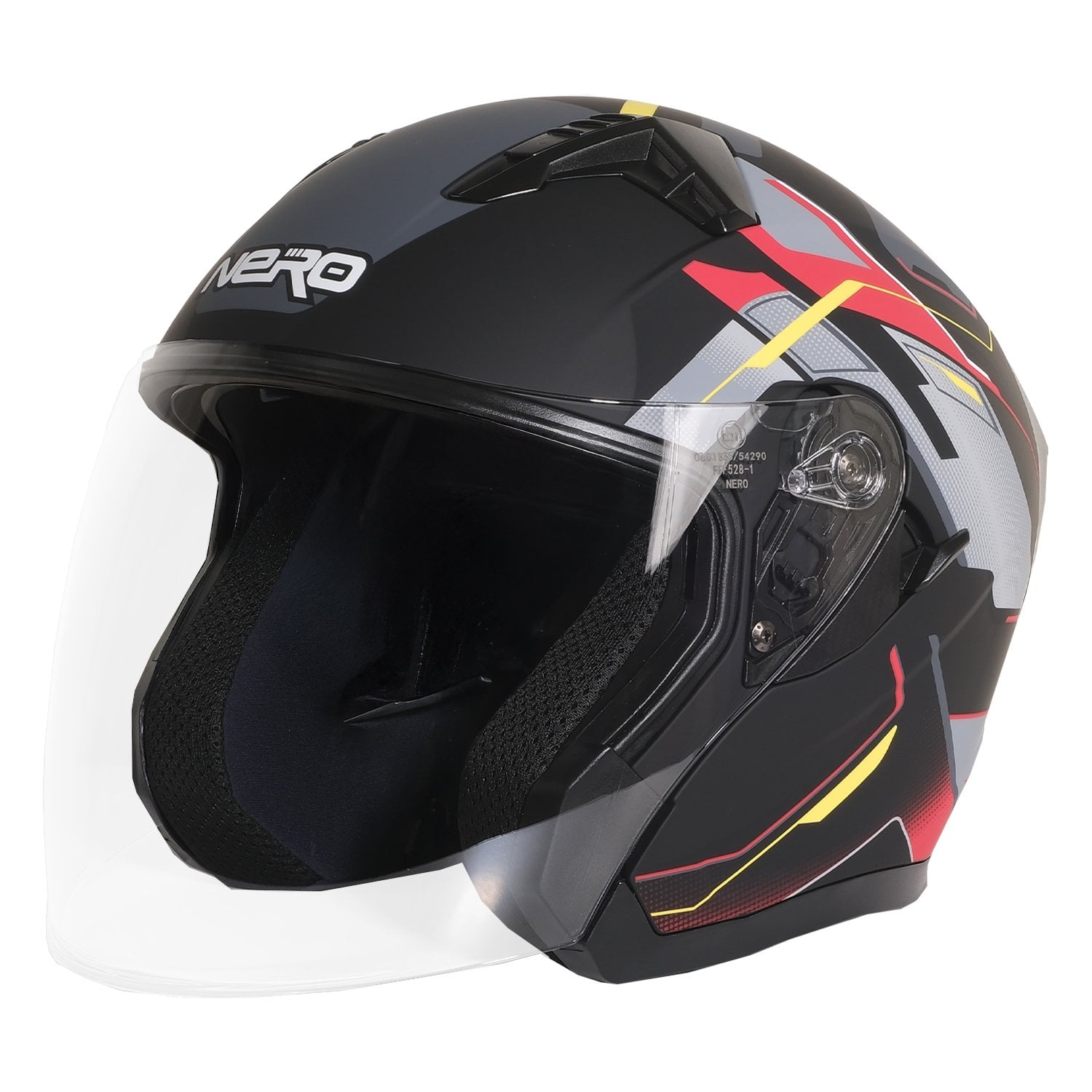 GP NERO MKS006-MBC5R Şeffaf Vizörlü Motosiklet Yarım Kask