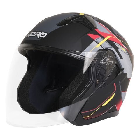 GP NERO MKS006-MBC5R Şeffaf Vizörlü Motosiklet Yarım Kask